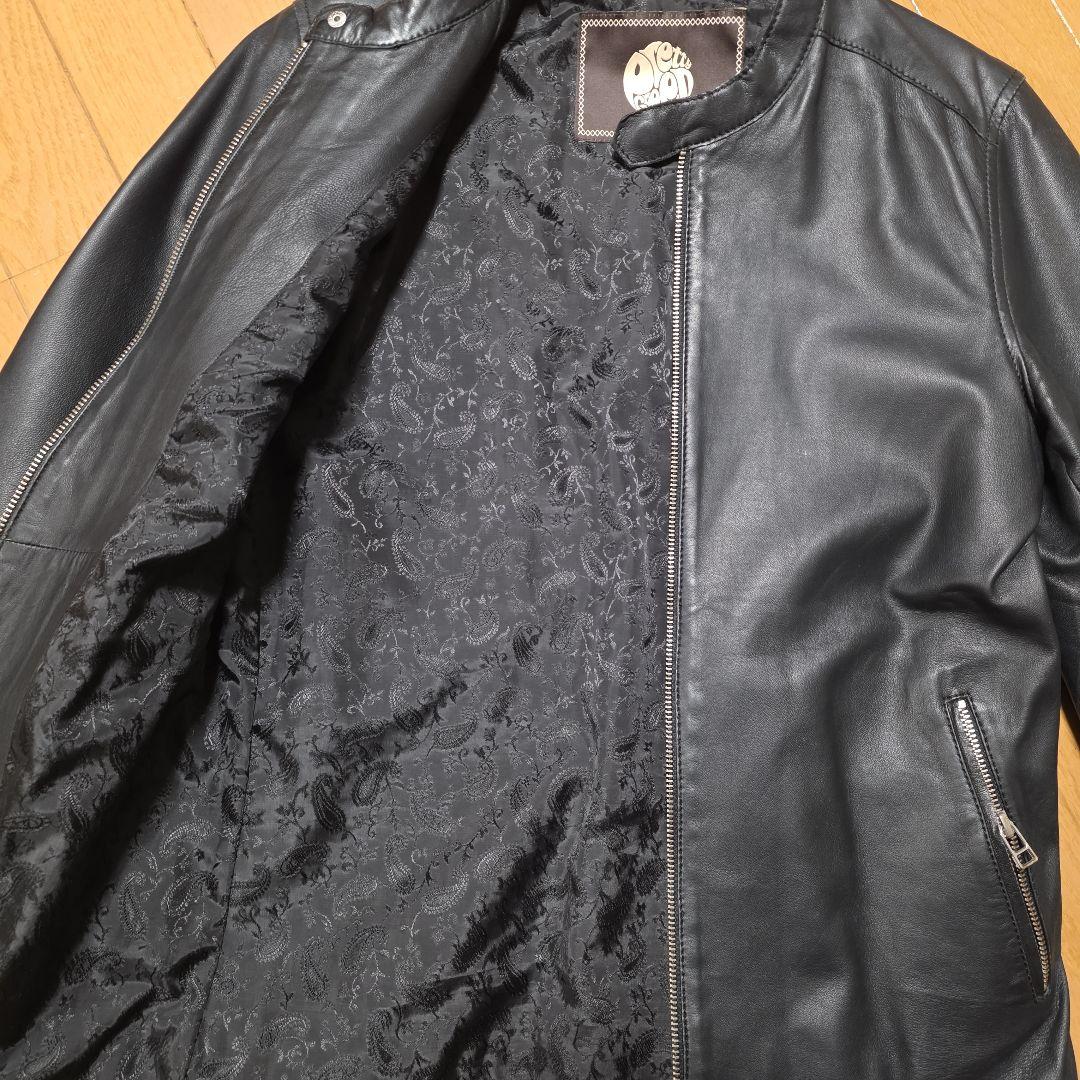 Pretty Green 黒 レザー シングルライダースジャケット サイズ2羊革