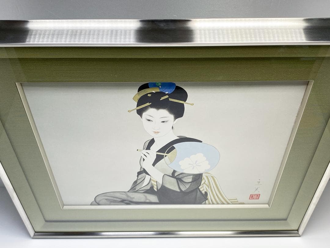 志村立美 涼 ジグレー 日本画 美人画 F10　保証書付