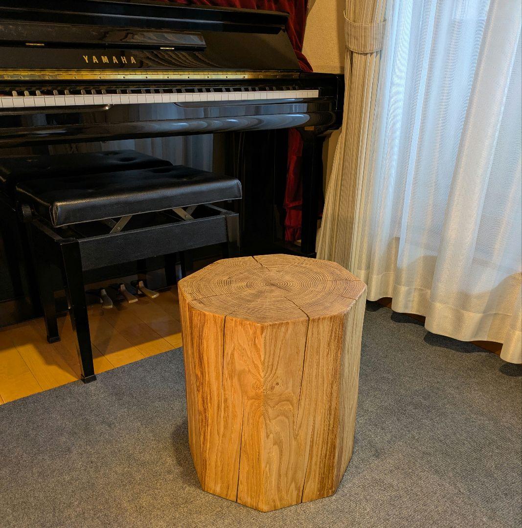 ピーナッツ様確認用　栗　八角形　天然木　椅子　スツール　高さ約41.5㎝