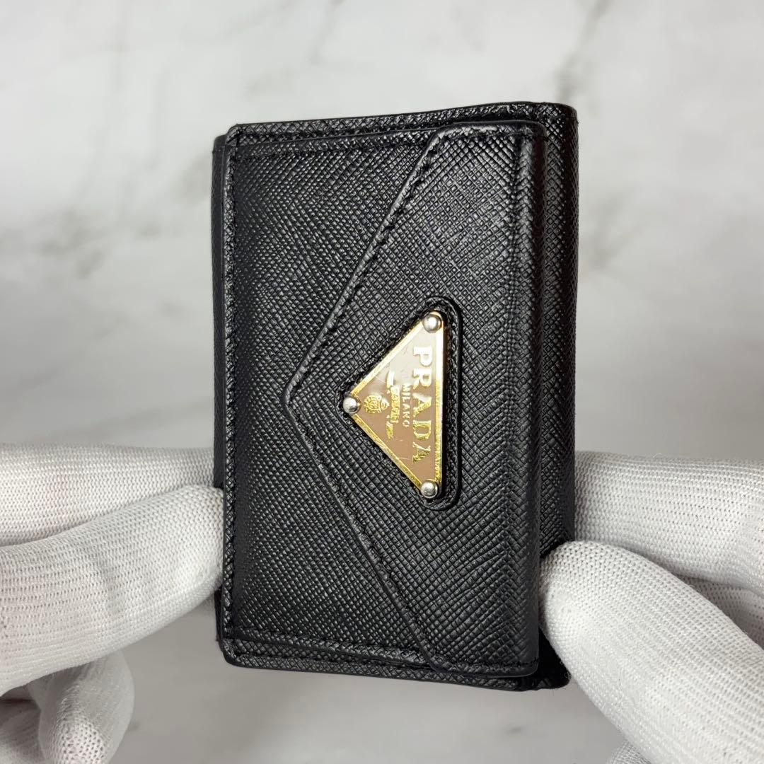 PRADA プラダ 3つ折り財布 コンパクト ブラック