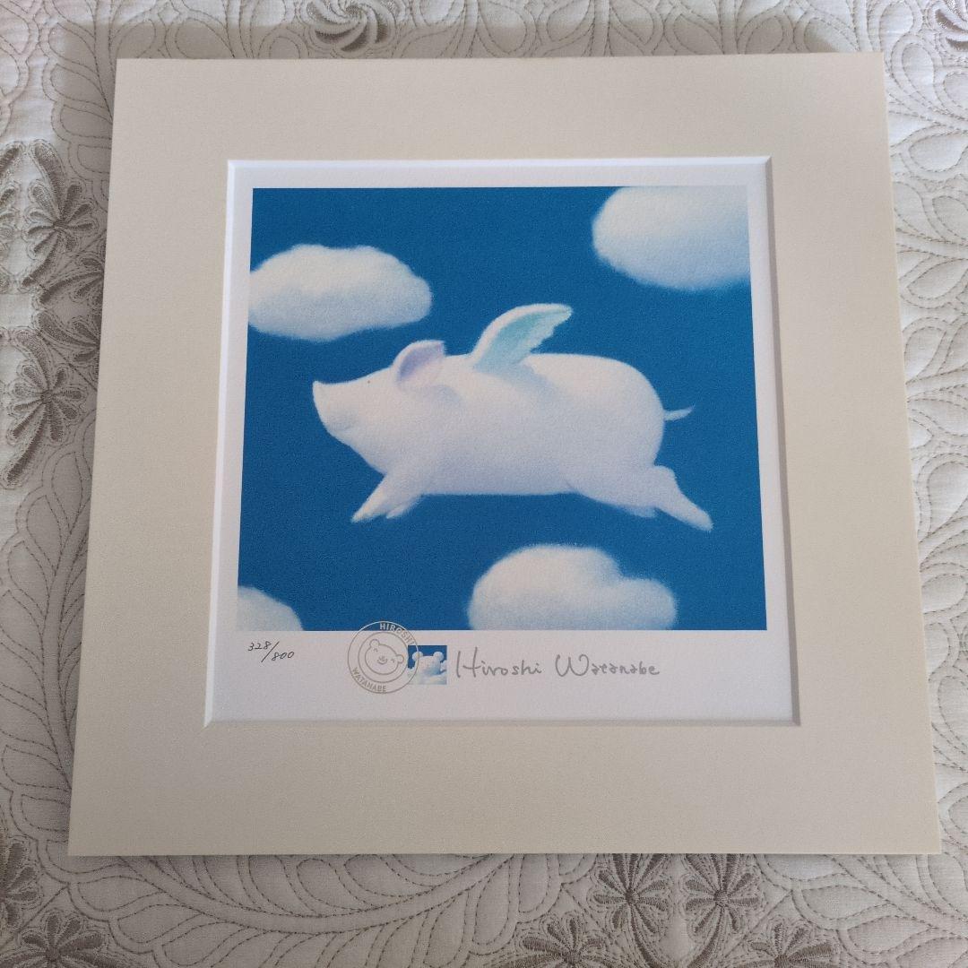 渡辺宏　Hiroshi Watanabe 版画 あおぞら天使 328/800
