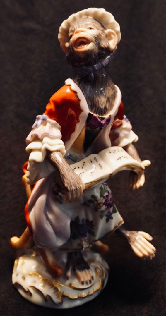 【美品 】マイセン 猿の楽団 コーラス 赤茶色 1級品