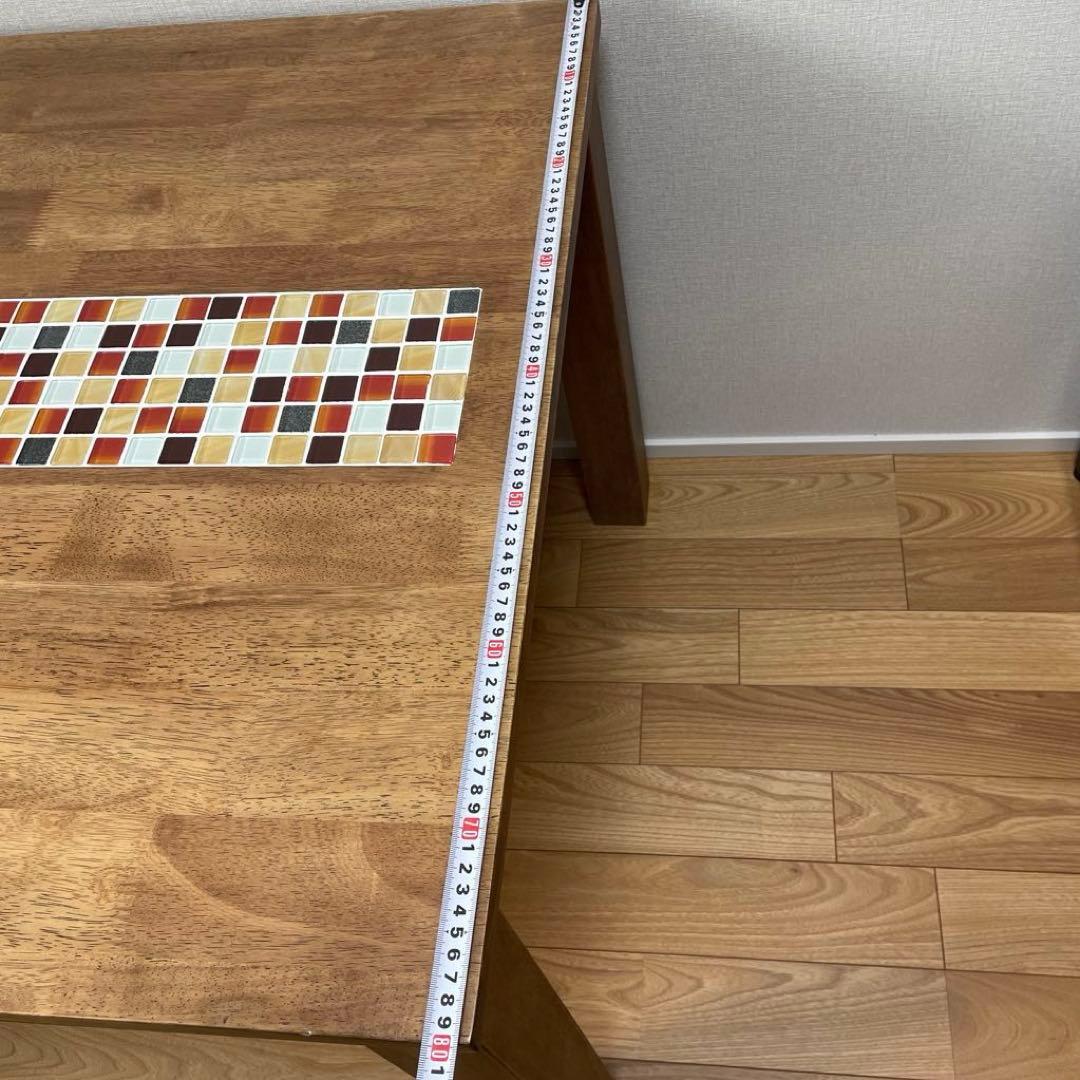 ダイニングテーブル　タイル　木製　テスタ　4人掛け