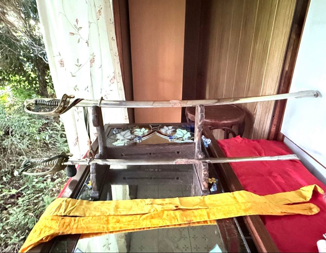 2214様感謝‼️旧日本軍名入模造刀身刀緒付指揮刀軍刀サーベル①黄袋