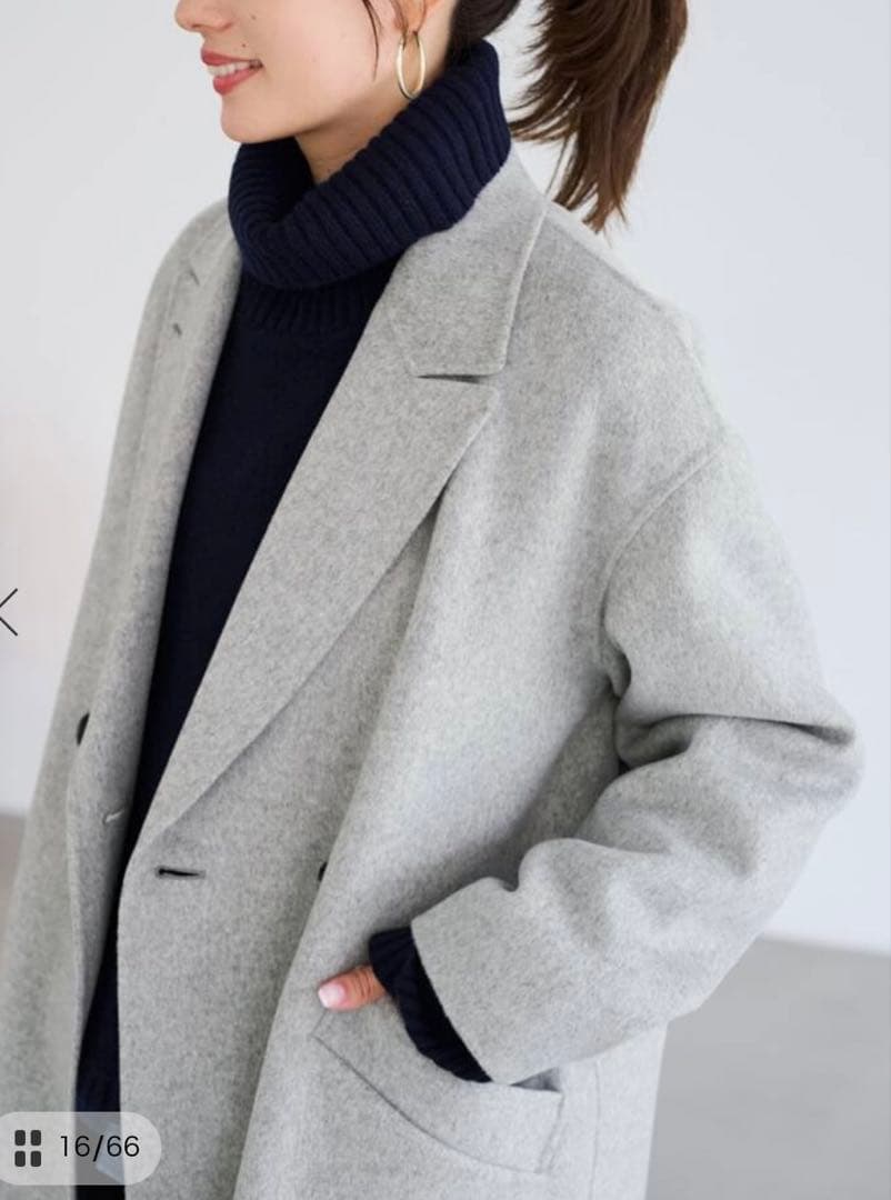 フレームワーク　SUPER160’sダブルブレストコートグレー36 ベイクルーズ