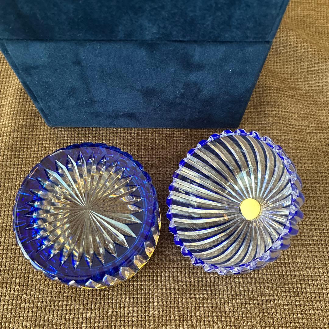 MIKIMOTO 青色ガラス製容器 専用箱付き