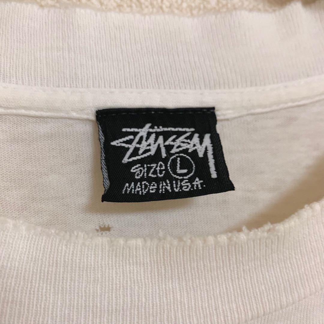 80s 前期 STUSSY USA製 黒タグ SS リンク エンブレム Tシャツ
