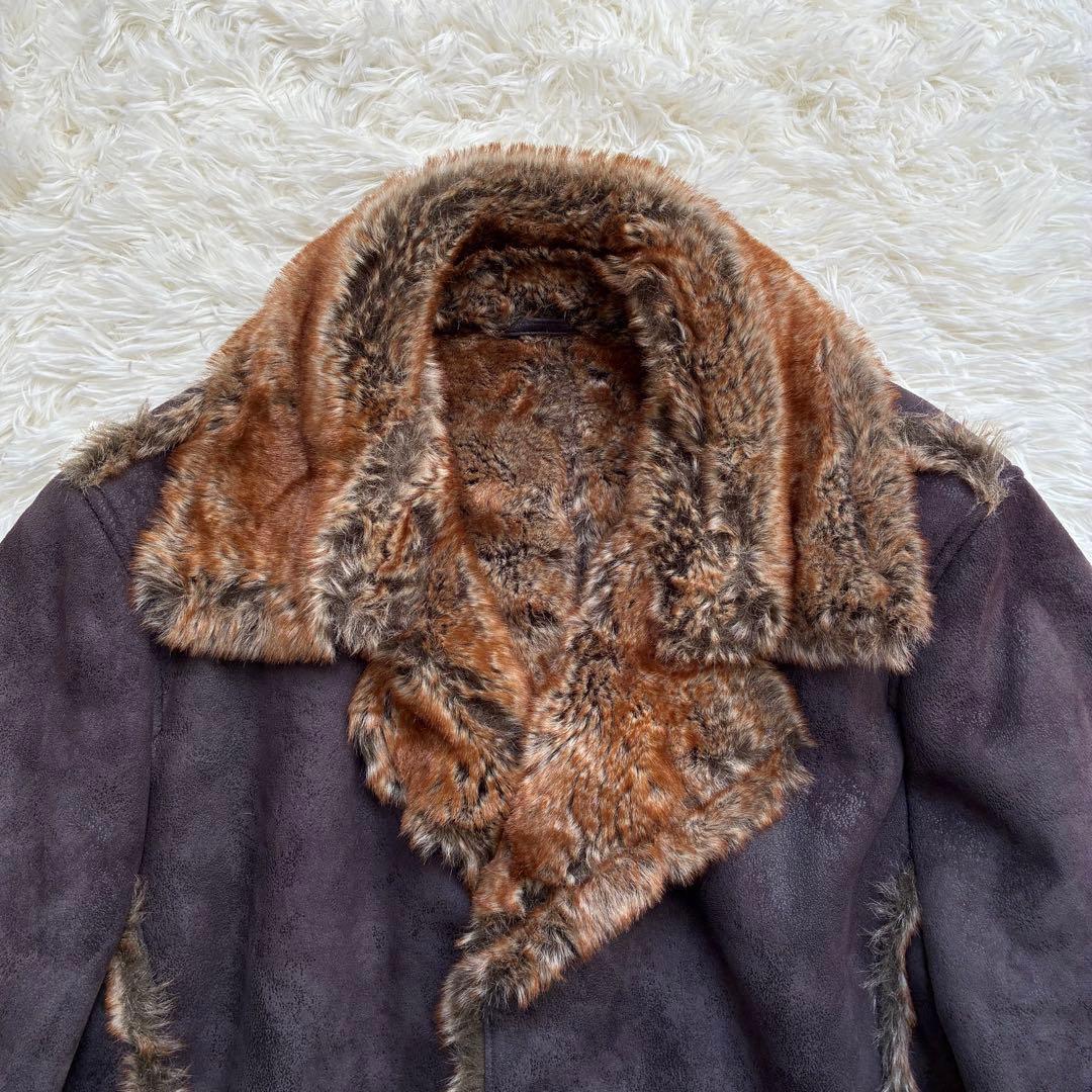 【激レア】ユーピーレノマ ムートンコート ファー 毛皮 極暖 LL 大きいサイズ