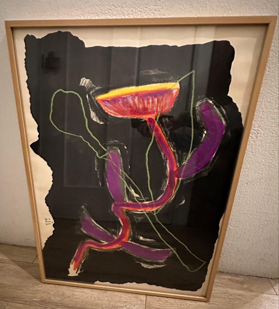 ミミミ　黒田征太郎 横60縦80木製フレーム付き