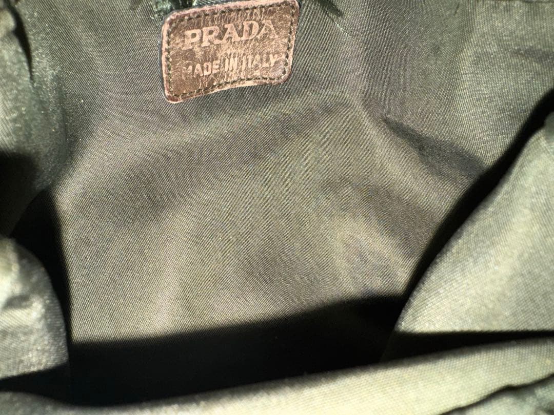 prada 巾着バッグ ナイロン グリーン