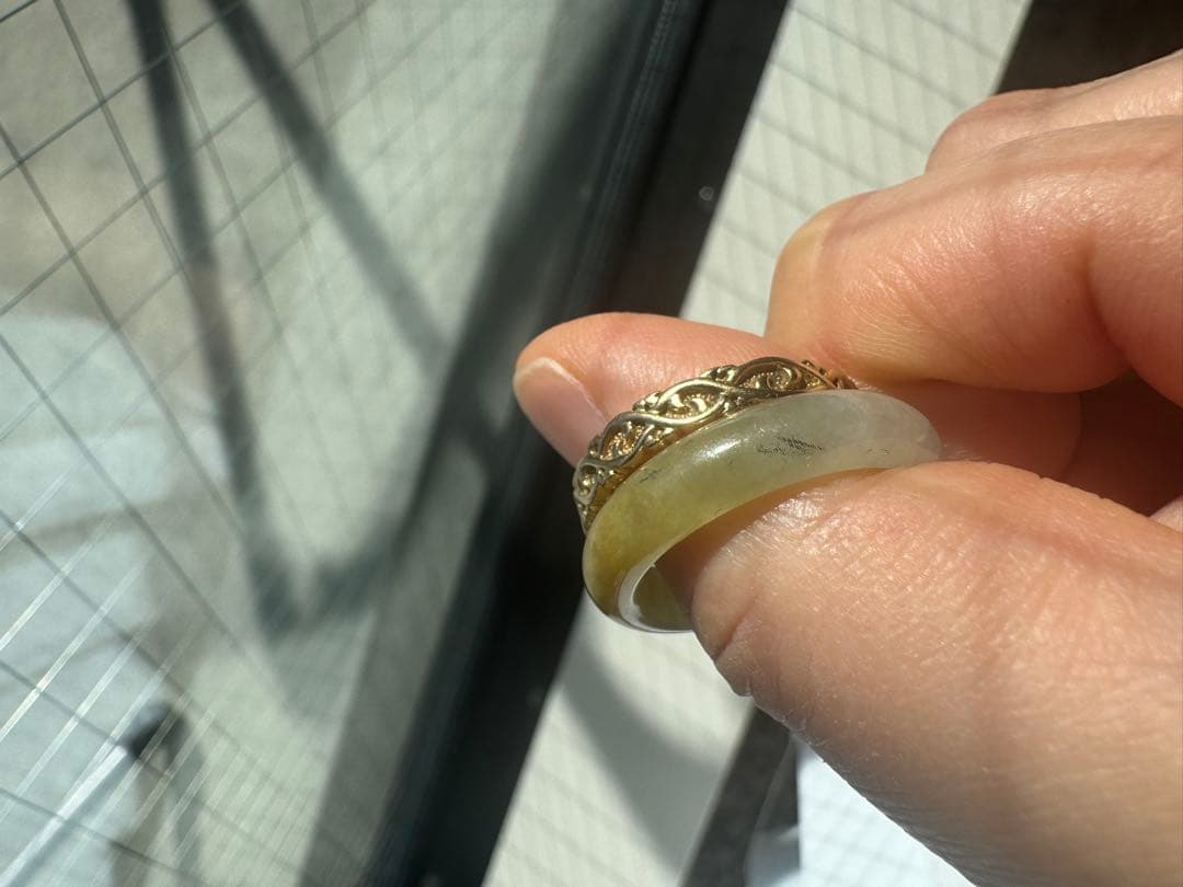 専用　本翡翠　くりぬきリング