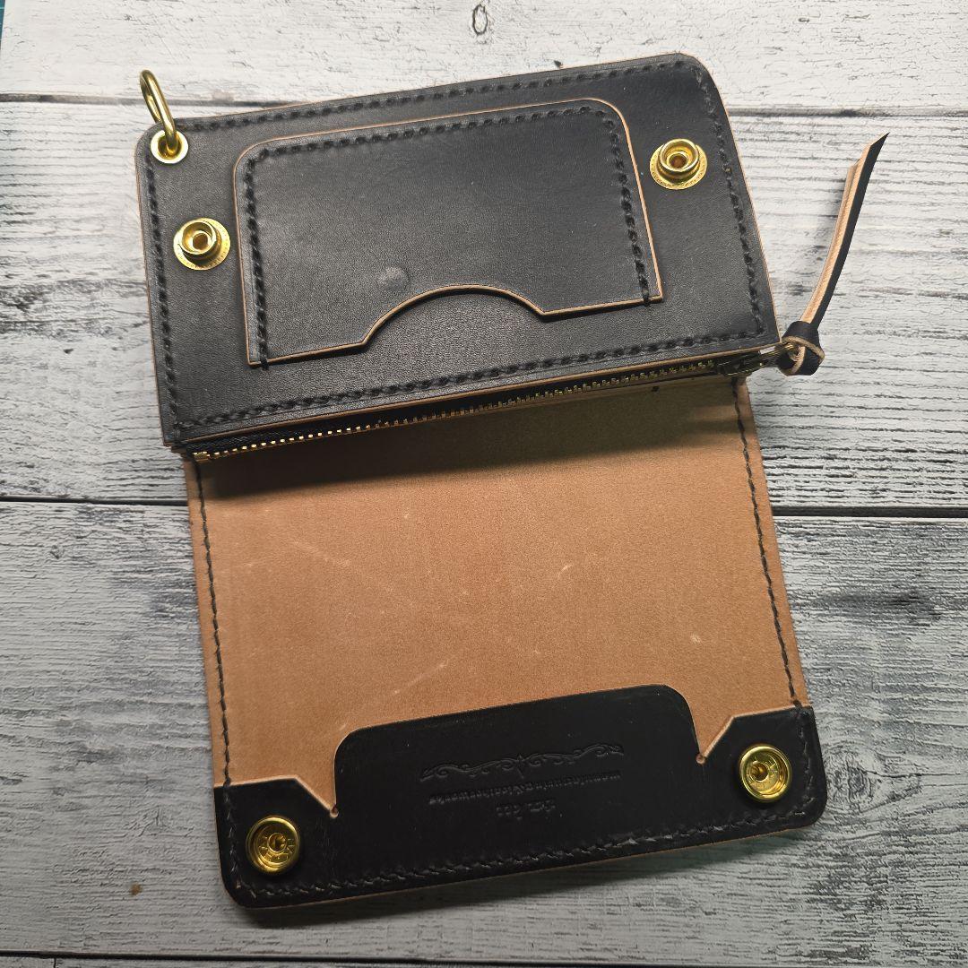 トラッカーウォレット　ミドル【MW茶芯丘染め】3層ver