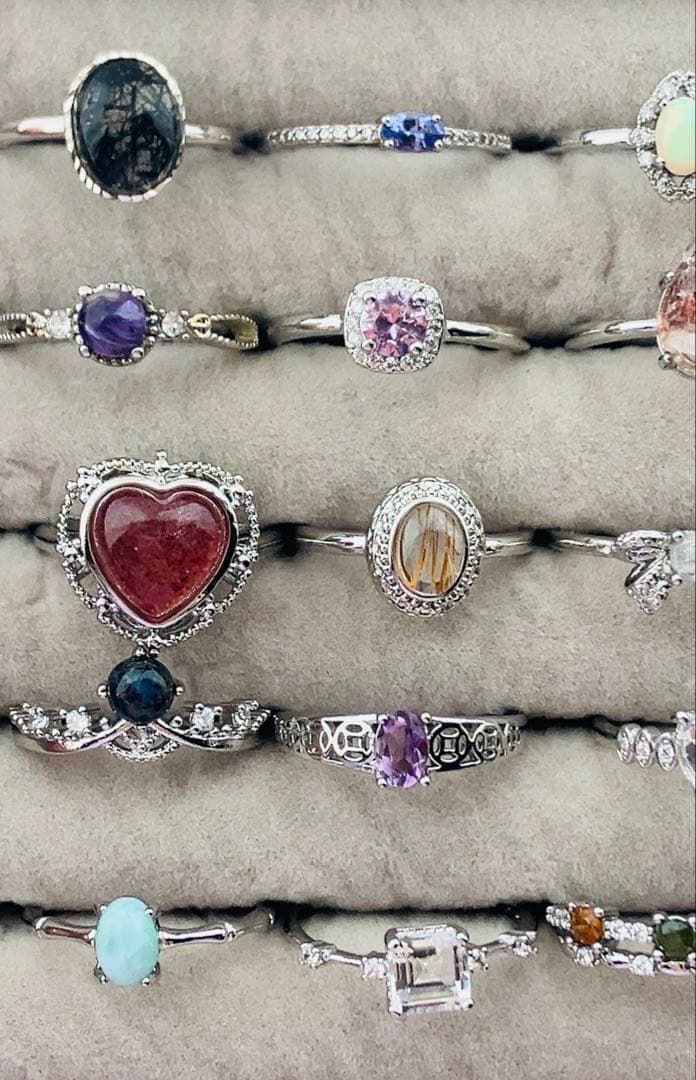 天然石　リング　指輪　まとめ売り　ブラックルチル　タンザナイト