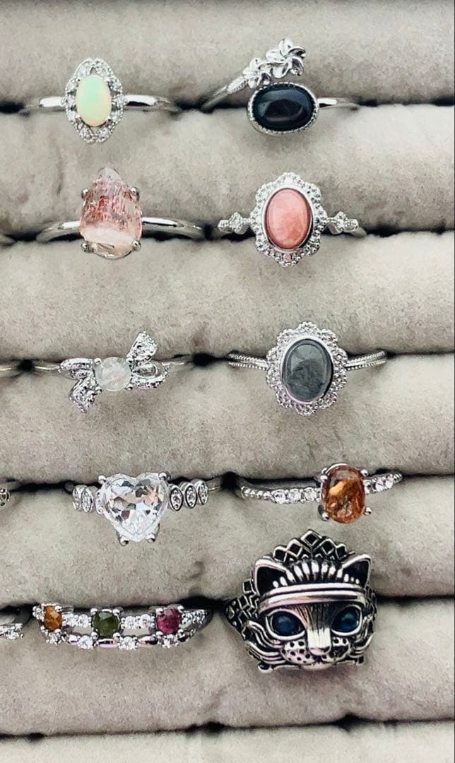 天然石　リング　指輪　まとめ売り　ブラックルチル　タンザナイト