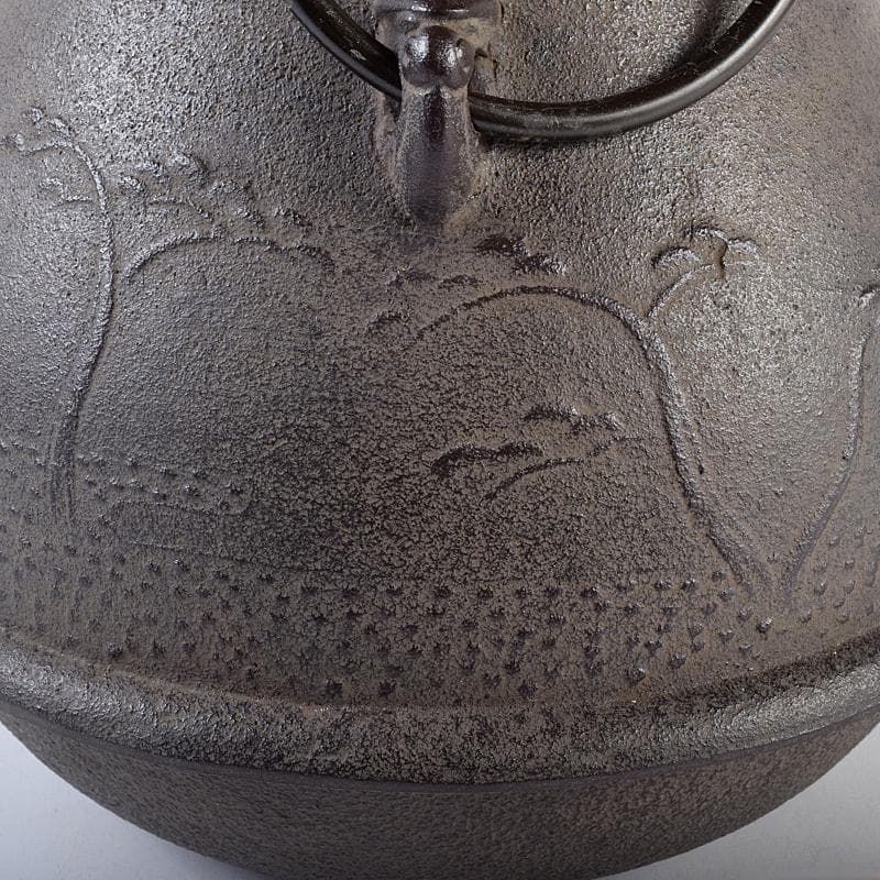 煎茶道具　釜師　菊地政光作　浜松文　鶴首釜　共箱　C　R8884B