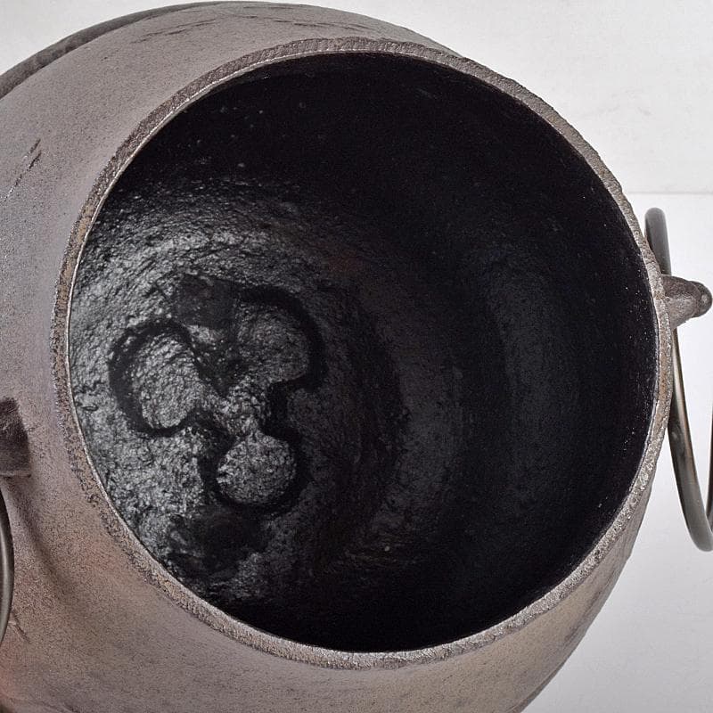 煎茶道具　釜師　菊地政光作　浜松文　鶴首釜　共箱　C　R8884B