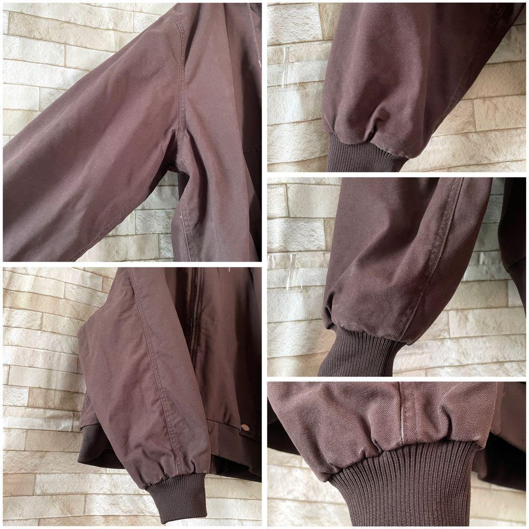 ディッキーズ アクティブジャケット 裏地フリース 刺繍ロゴ ブラウン 2XL