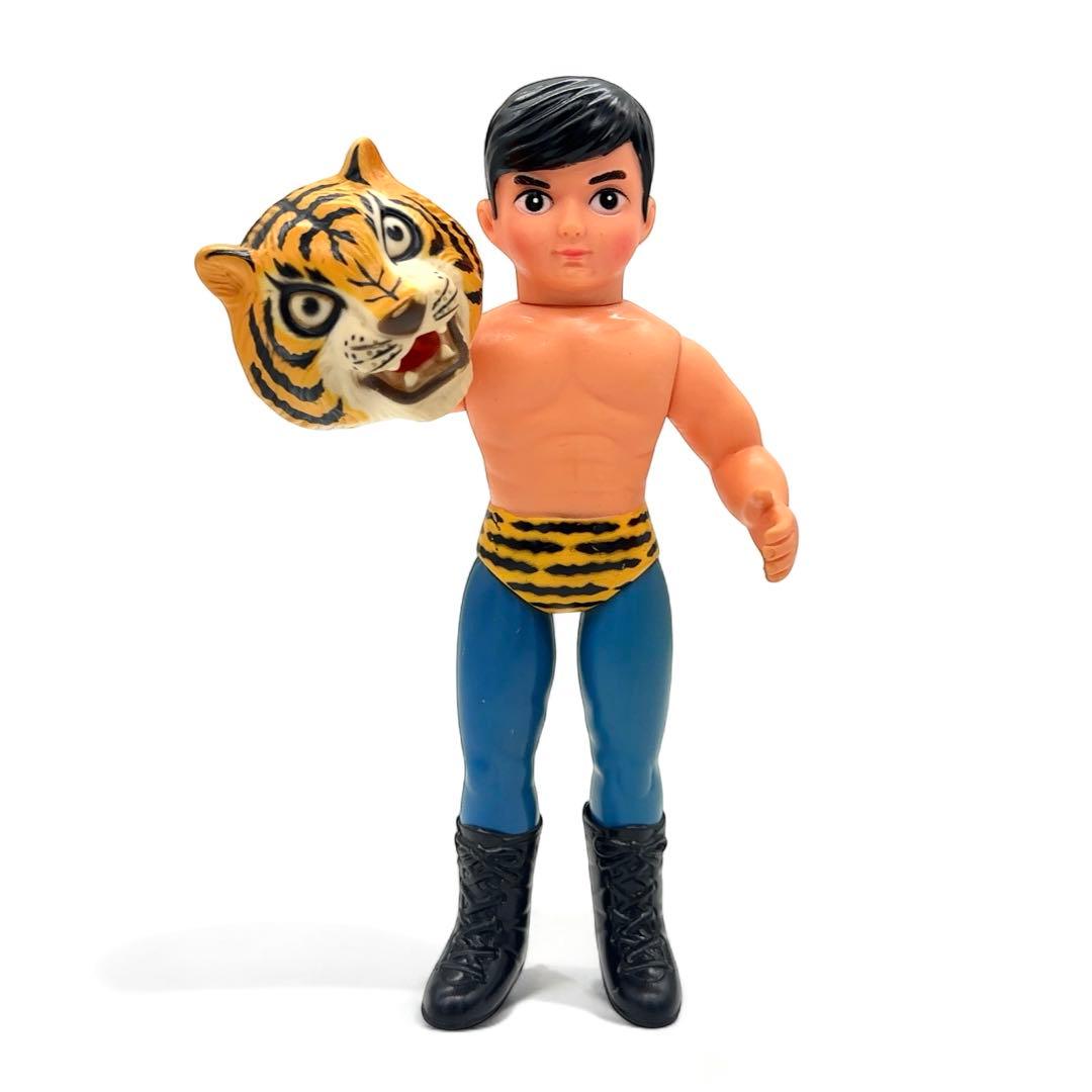 美品 中嶋製作所 タイガーマスク 面取れ スタンダードサイズ ソフビ ビンテージ