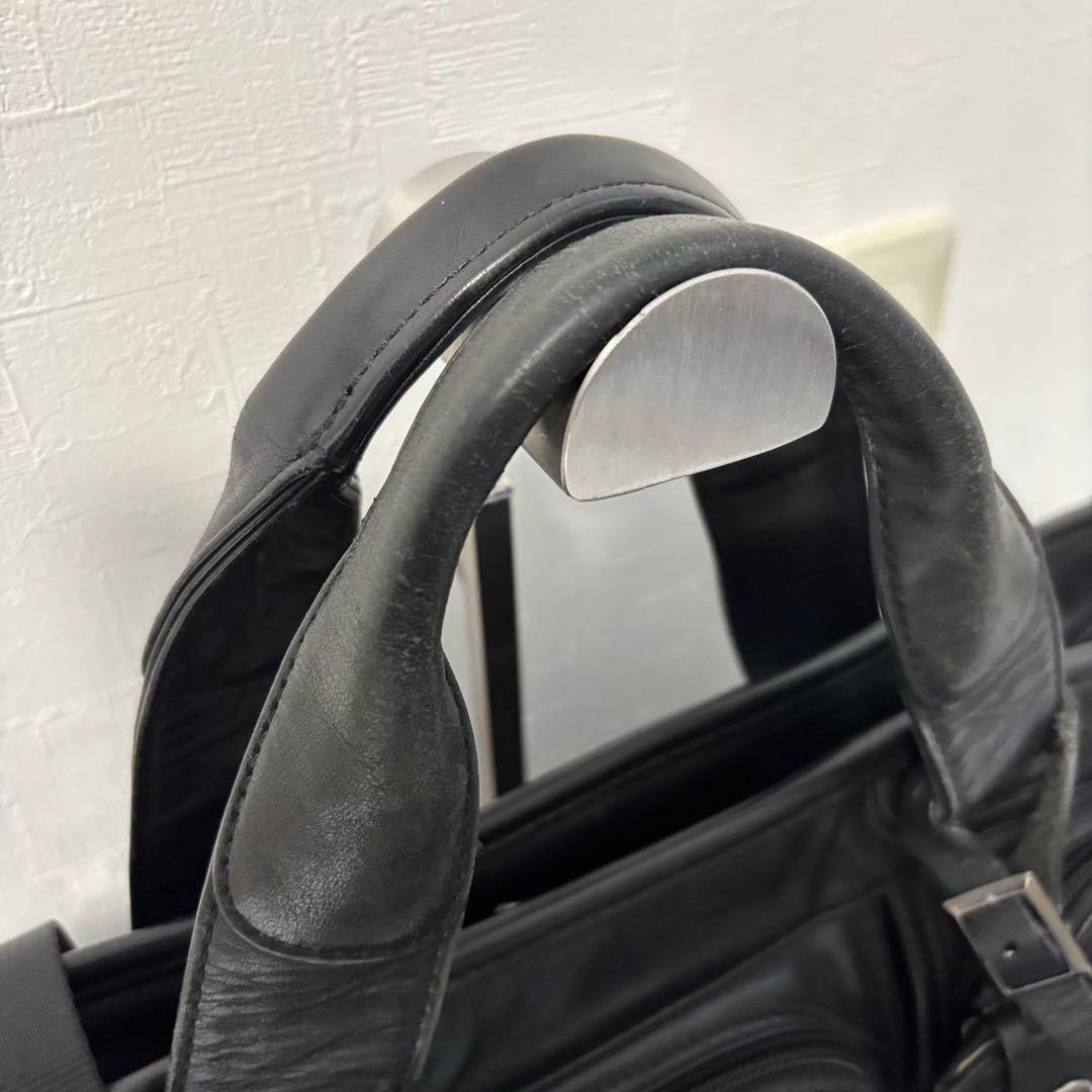 TUMI ビジネスバッグ 本革 レザー 2way 保存袋 ショルダー ブラック