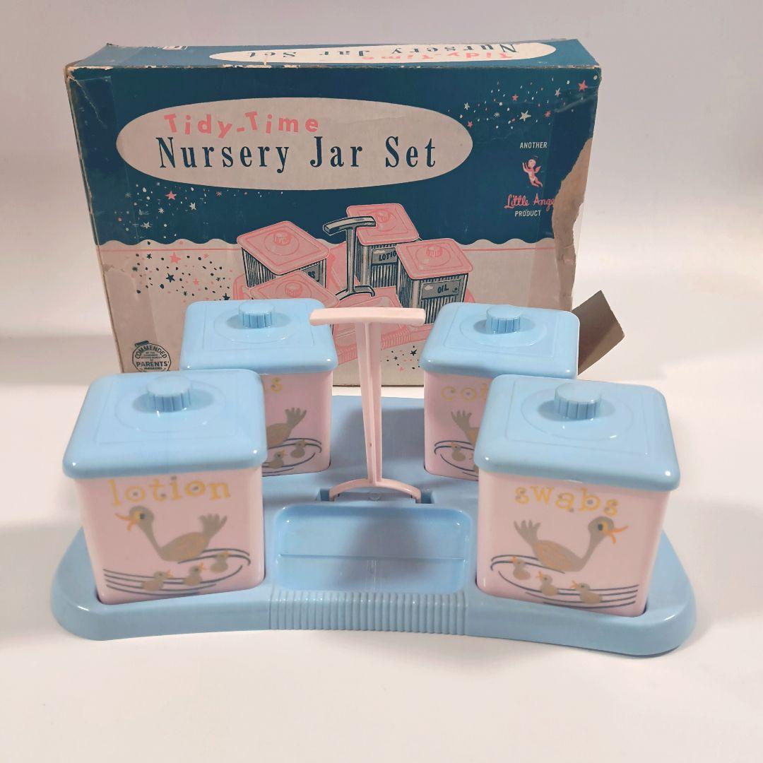 ビンテージ ナーサリーセット ベビーキャニスター アヒルの絵柄