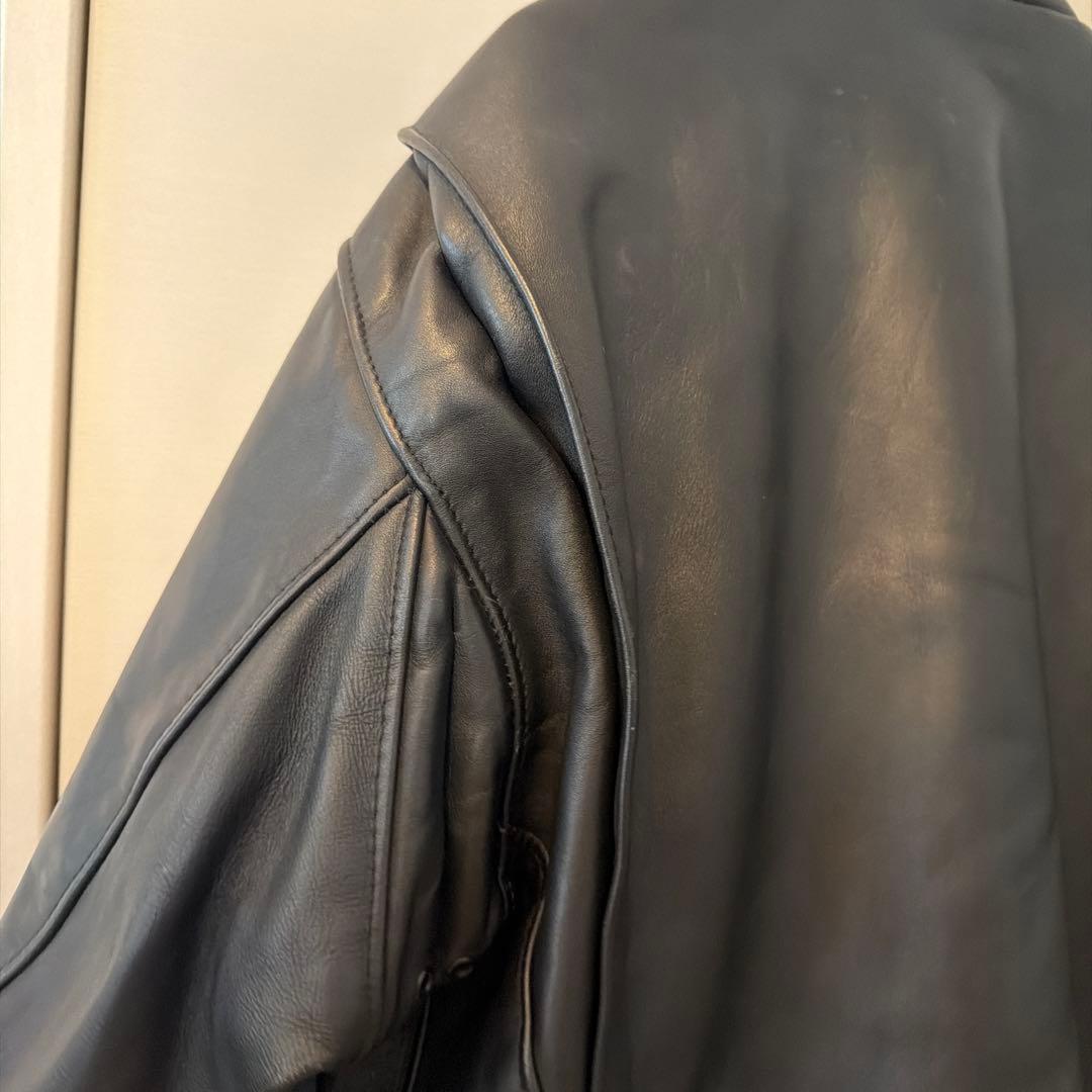 ショット　レザージャケット　シングルライダース　サイズ42 (ブラック)