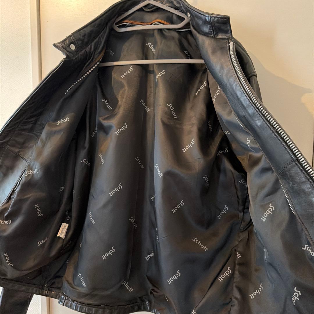 ショット　レザージャケット　シングルライダース　サイズ42 (ブラック)