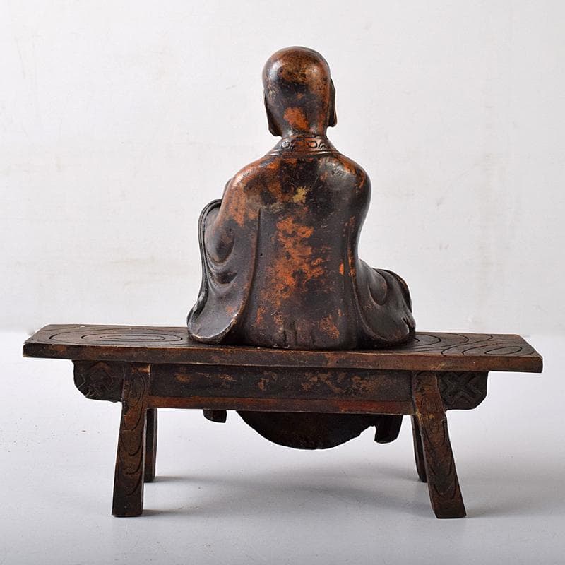 仏教美術　古銅　和尚像　僧侶像　人物像　置物　仏像　M　R8410