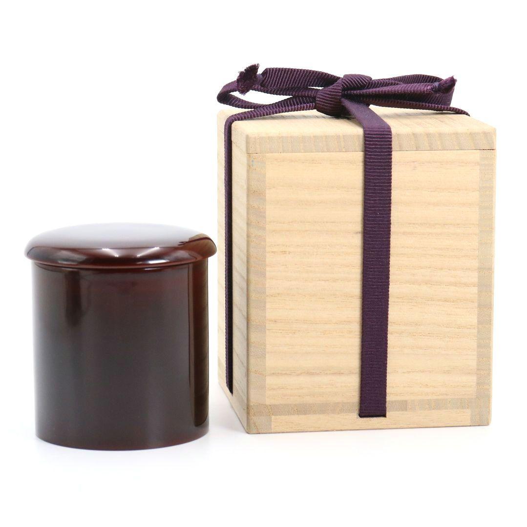 象彦作 溜塗 金輪寺 薄茶器 茶道具 共箱　V873　N6