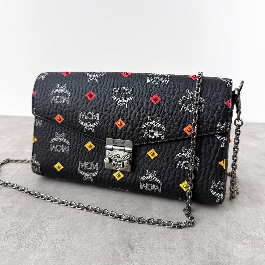 【美品✨️激レア】MCM ヴィセトス チェーンウォレット ショルダー マルチカラー
