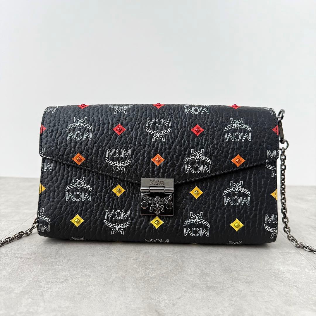 【美品✨️激レア】MCM ヴィセトス チェーンウォレット ショルダー マルチカラー