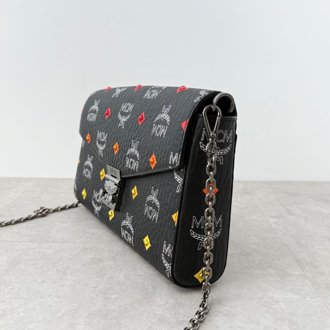 【美品✨️激レア】MCM ヴィセトス チェーンウォレット ショルダー マルチカラー