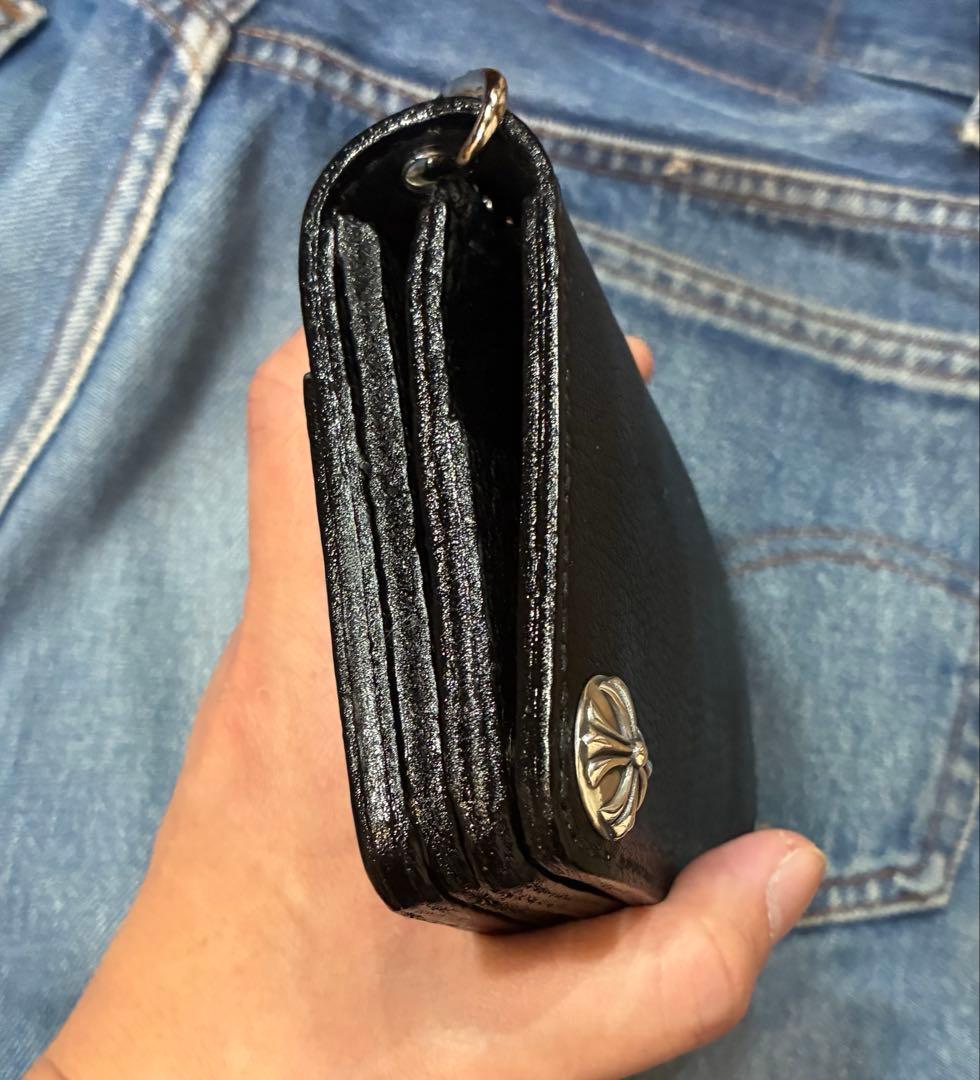 ミドル　トラッカーウォレット　姫路レザーシュリンク　シルバー925 クロスボール