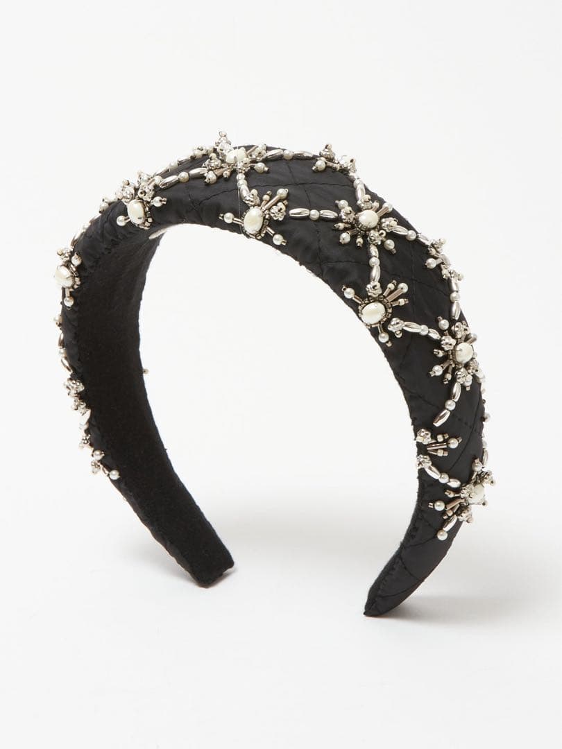 タナカダイスケ White pearl hair band Black