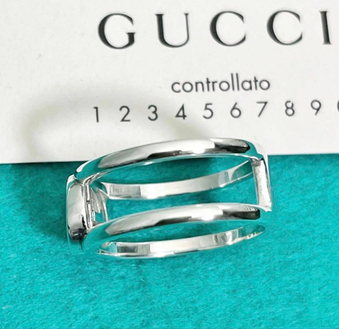極美品‼️GUCCI 指輪　インターロッキングワイドリング　19号