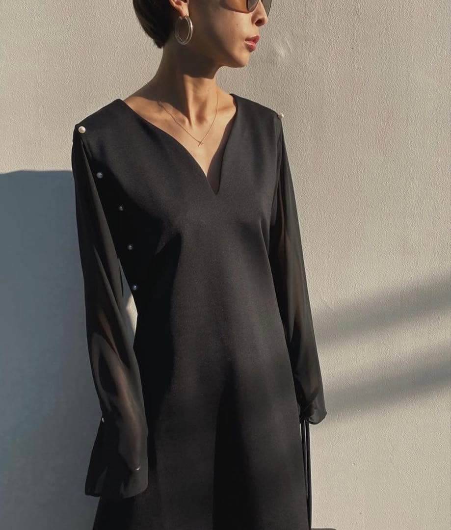 AMERI CHIC PEARL DRESS 定価20,350円 ブラックM