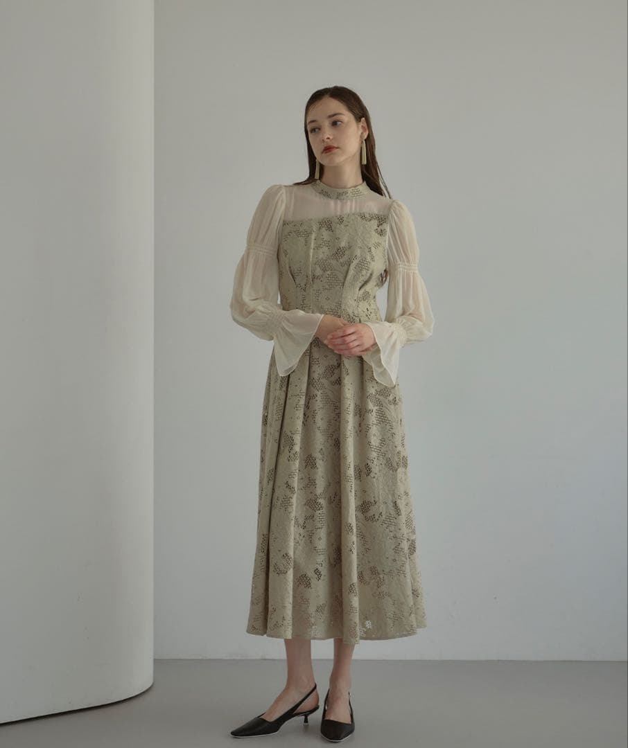 ANDRESD アシンメトリータックドレス　Mサイズ　オケージョンドレス　結婚式