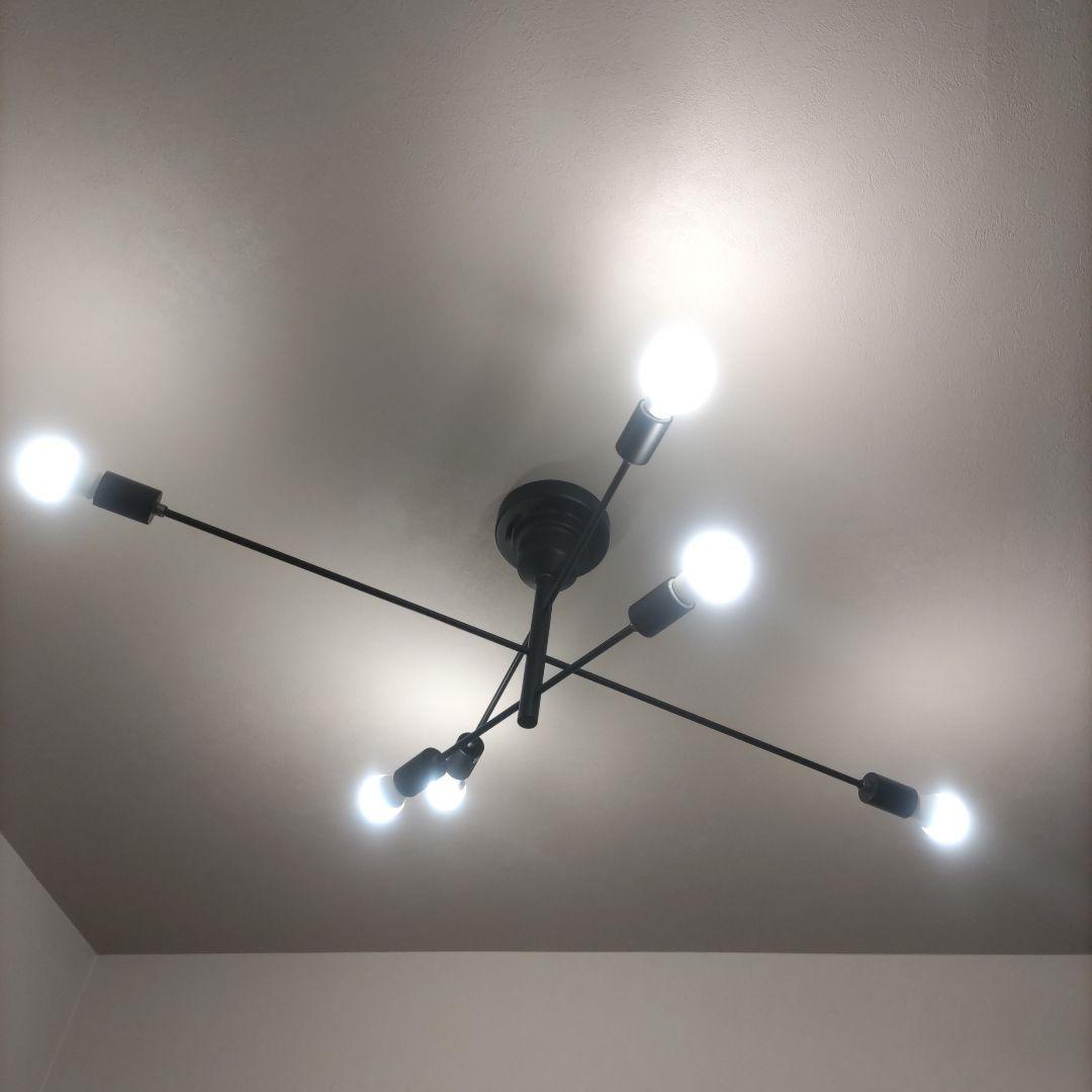 ブラック 6灯 シーリングライト モダン