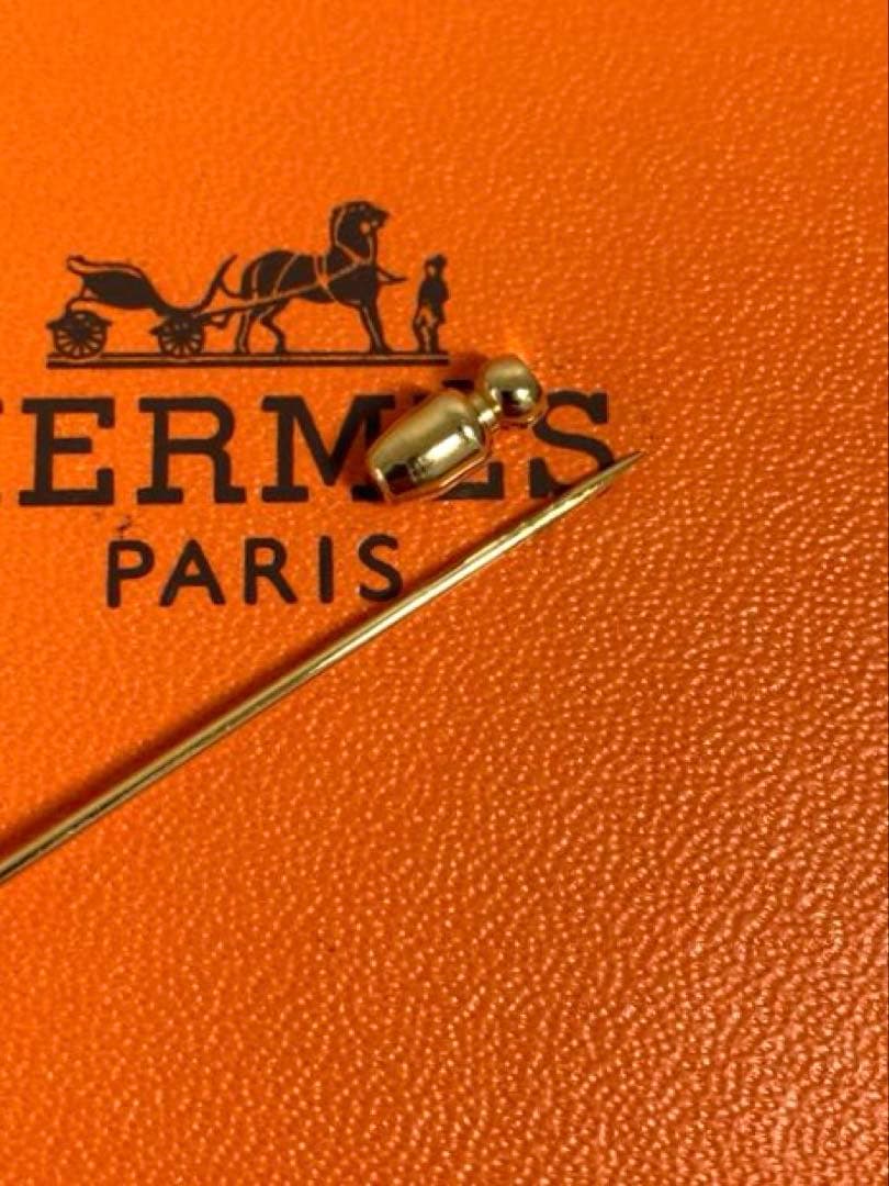 美品　HERMES エルメス　セリエ　ピンブローチ　ピンバッチ　ゴールド　箱付き