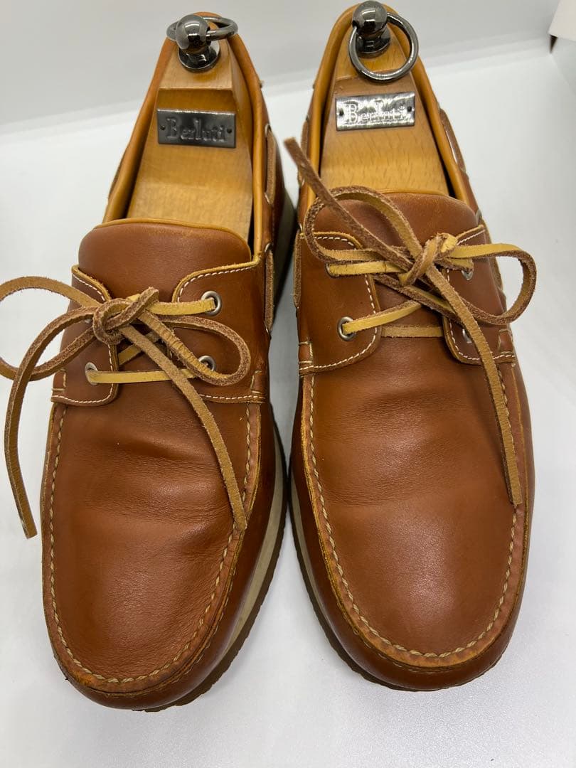 エルメス　ブラウンレザー デッキシューズ　26.5 42 1/2