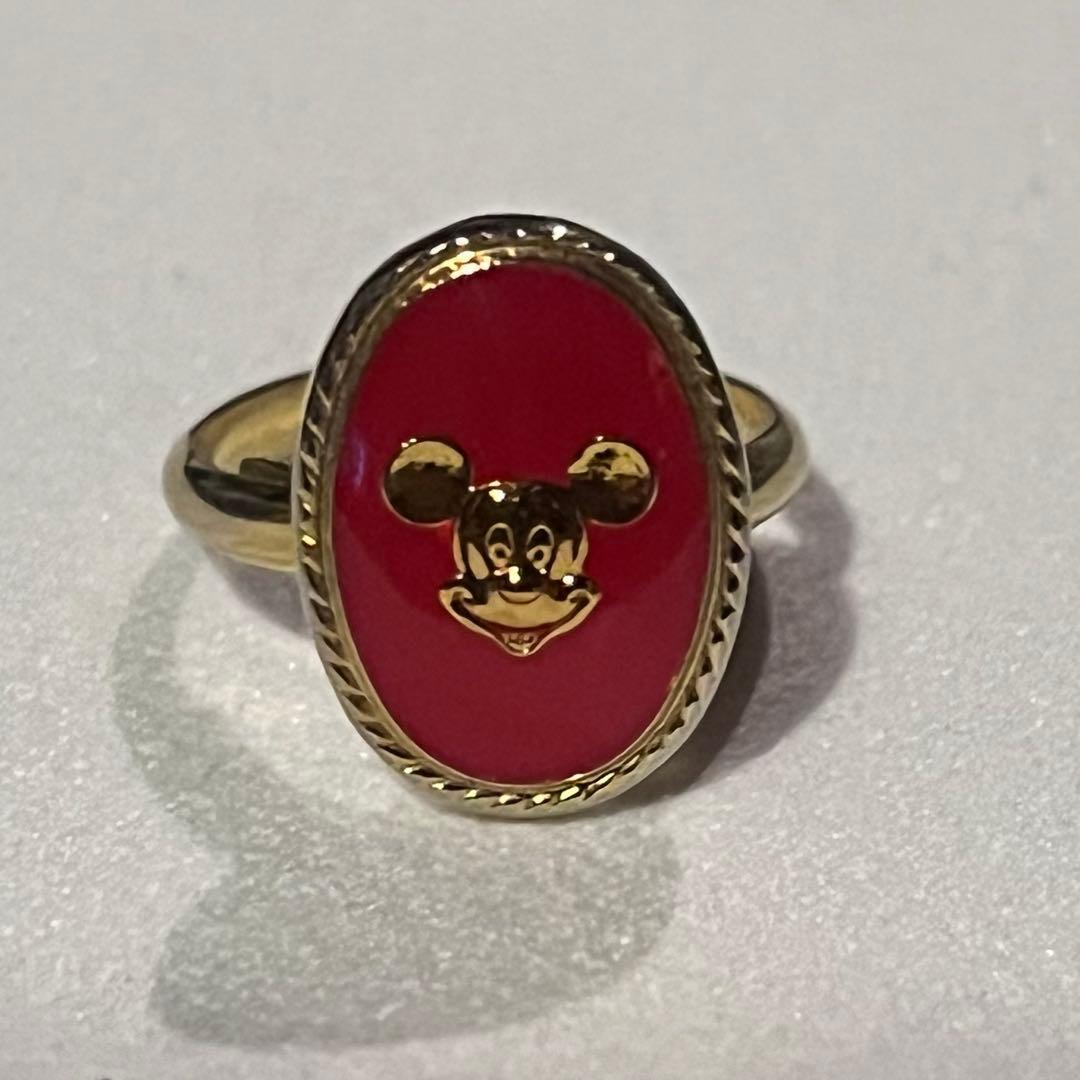 東京ディズニーランド ミッキーマウス 指輪 リング レトロ ヴィンテージ 赤