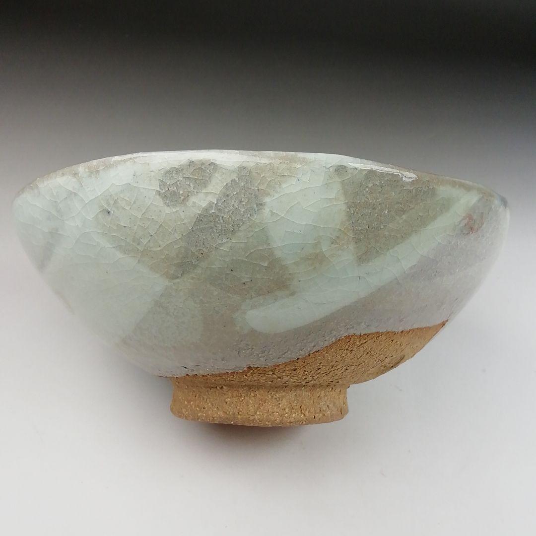Ｔ４２９　茶碗　『裂白釉　沢瀉図』『竹桂庵　西山 造』　共箱　抹茶碗　茶道具