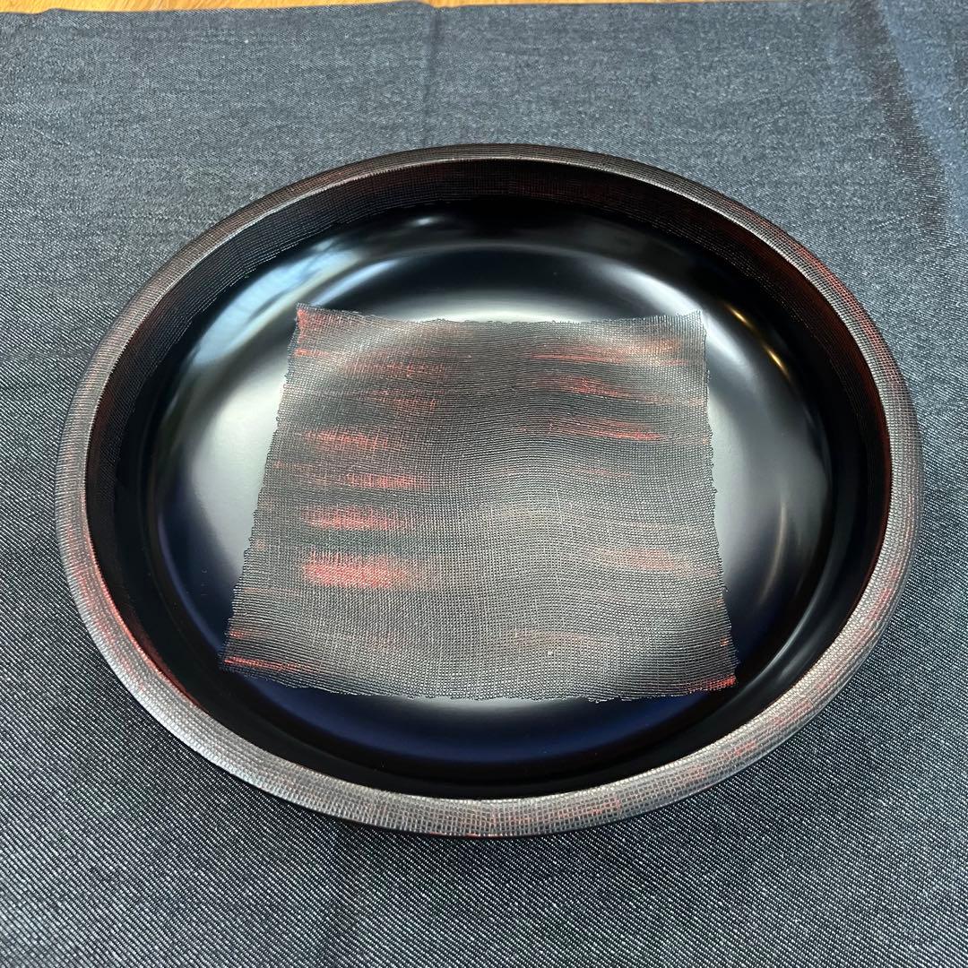 12寸　盛り鉢　盛鉢　黒　祝事にも◎山中漆器