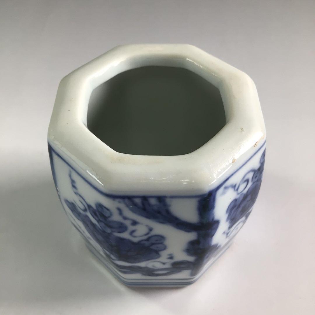 Ｐ８２６　皆具　『鈴木康月造』『染付ぶどう棚絵』　共箱　茶道具