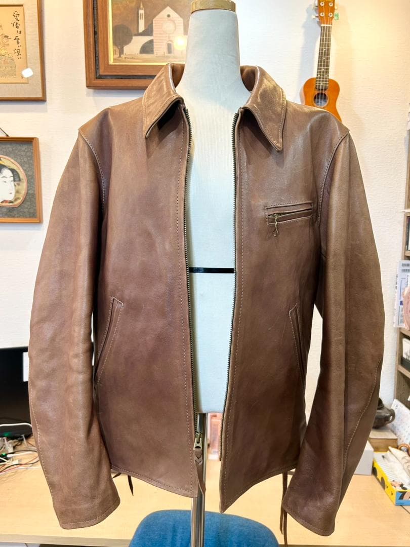 【Flat Head】フラットヘッド 馬革 シングルライダース 42 日本製