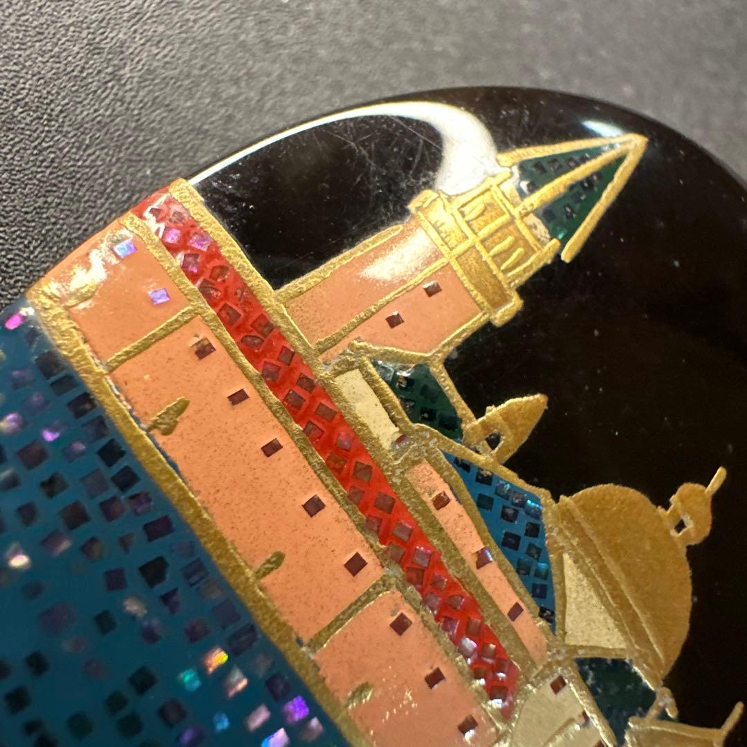 【vintage】川崎川光　作家もの　螺鈿細工　本鼈甲　ブローチ　ペンダント