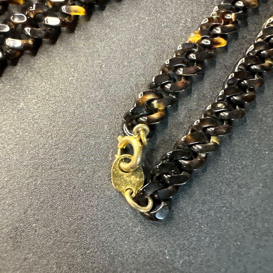 【vintage】川崎川光　作家もの　螺鈿細工　本鼈甲　ブローチ　ペンダント