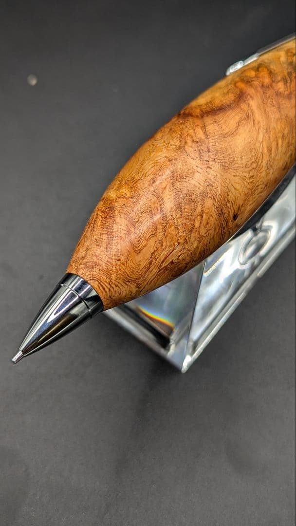 188ペン工房翌檜　花梨　紅白　源平　瘤杢　木軸シャーペン　木軸ボールペン　極太