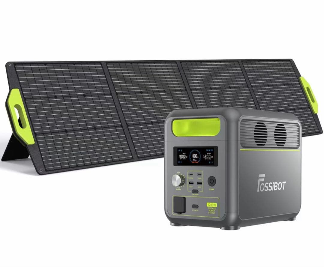 Fossibot 1200W ポータブル電源とソーラーパネル 200Wセット
