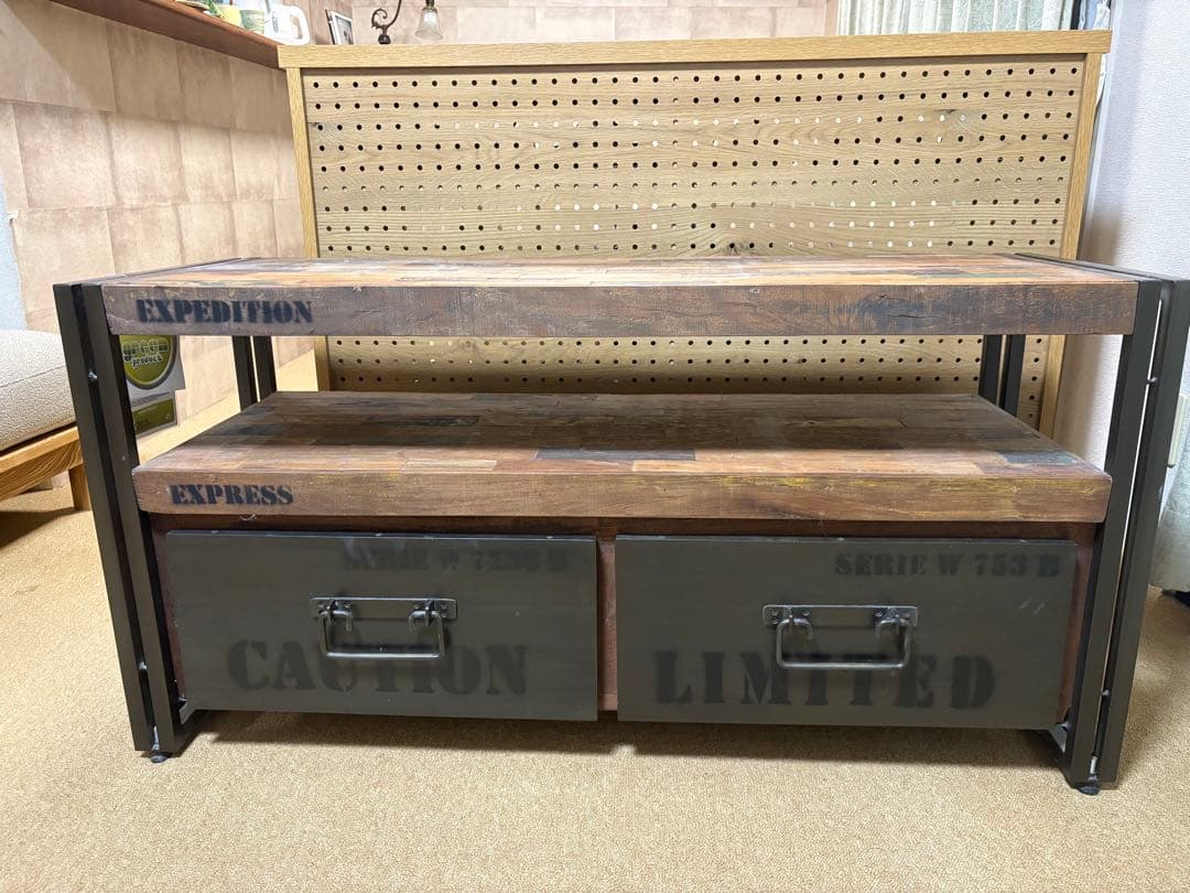 d-Bodhiインダストリアル アイアン 無垢材 TVボード テレビ台