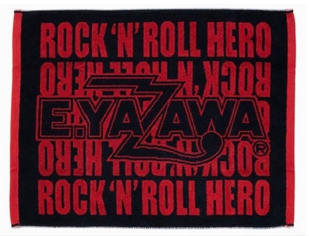 矢沢永吉　バスマット　ロゴ　ロックンロールハロー　レッド／ブラック